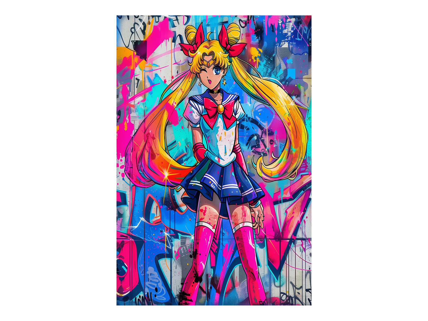 a painting of a girl in a sailor outfit