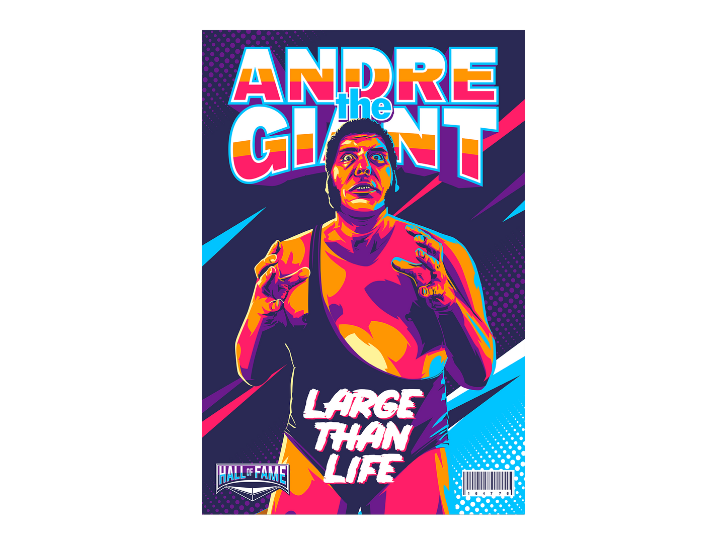 a poster of a man in a wrestling stance