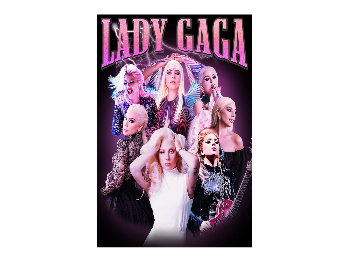 the poster for lady gaga shows a group of women