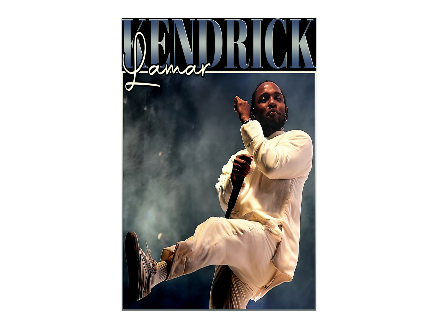 a magazine cover with a man in a white suit