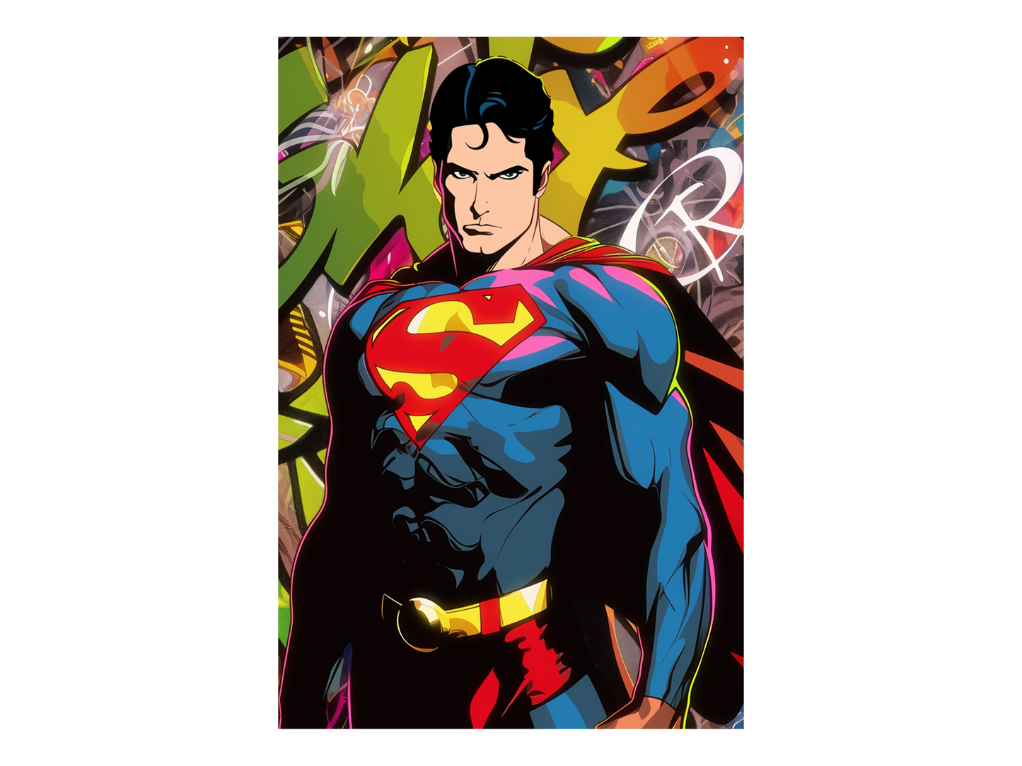 a painting of a man in a superman suit