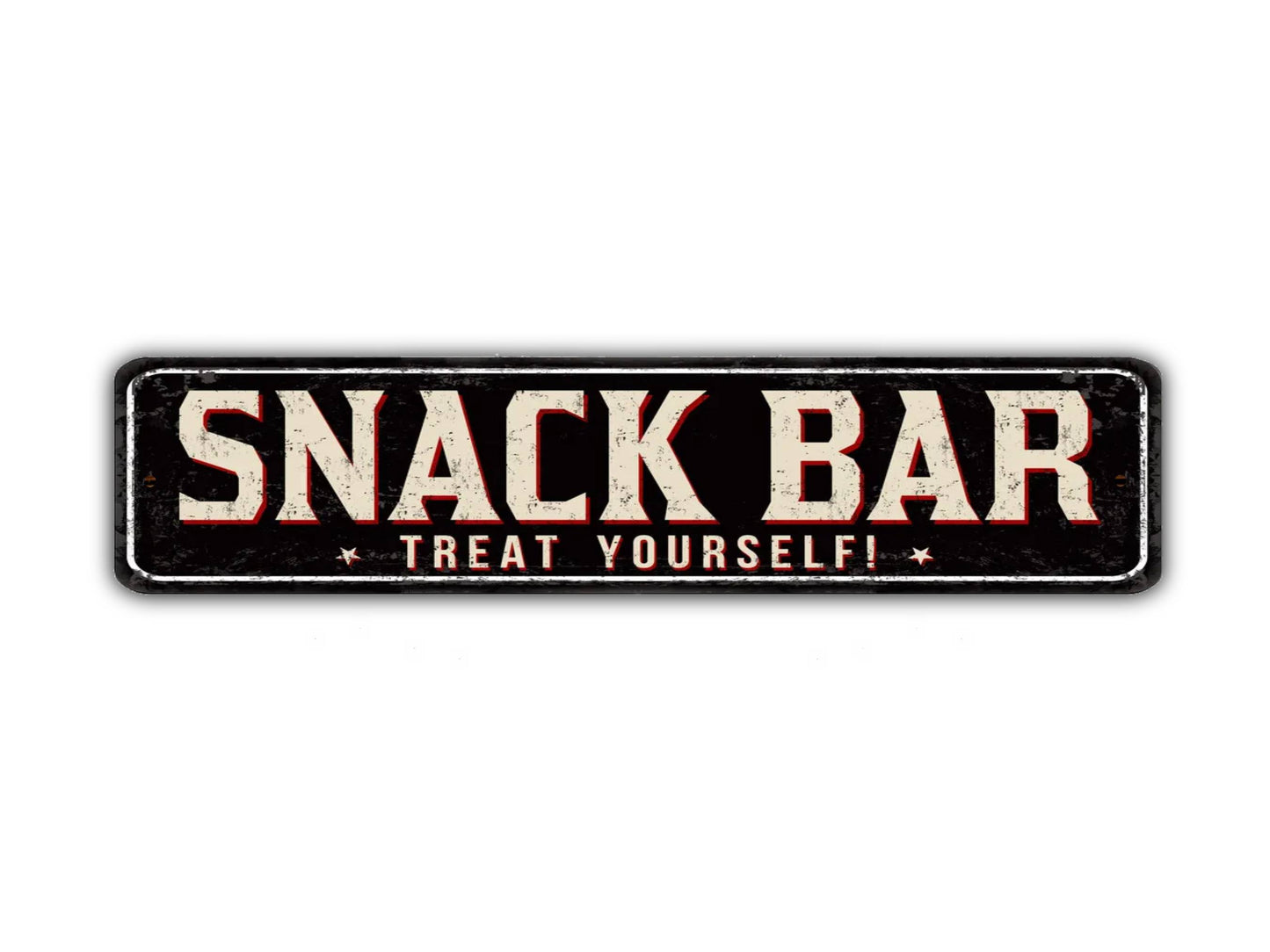 Snack Bar Street Sign Treat Yourself Vintage Style