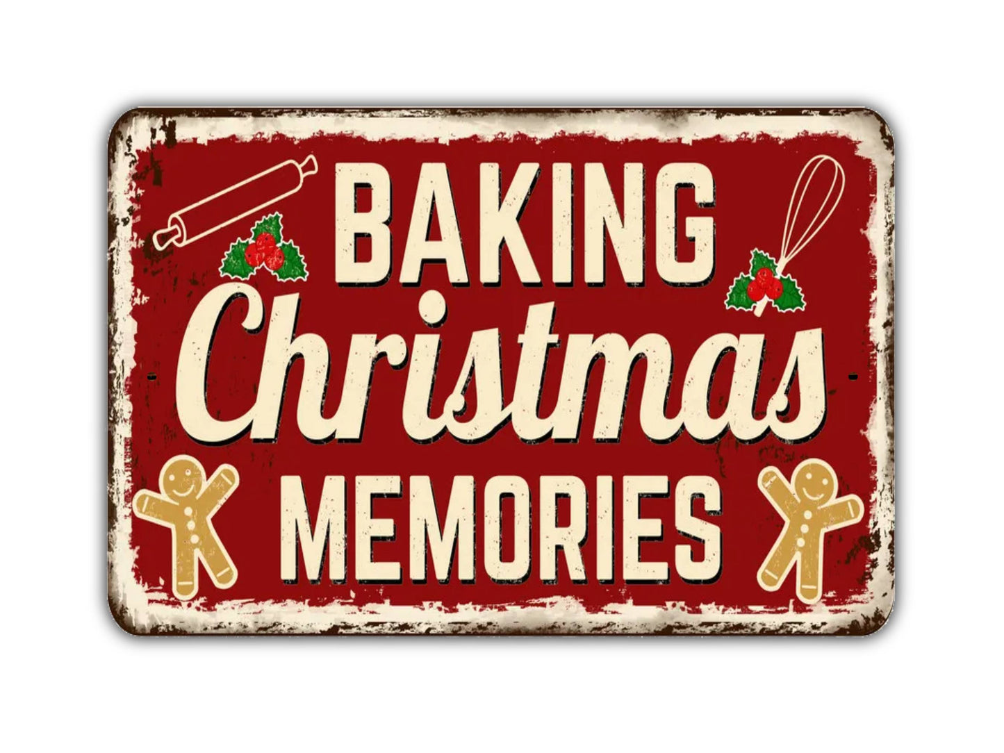 Baking Christmas Memories Sign Vintage Style