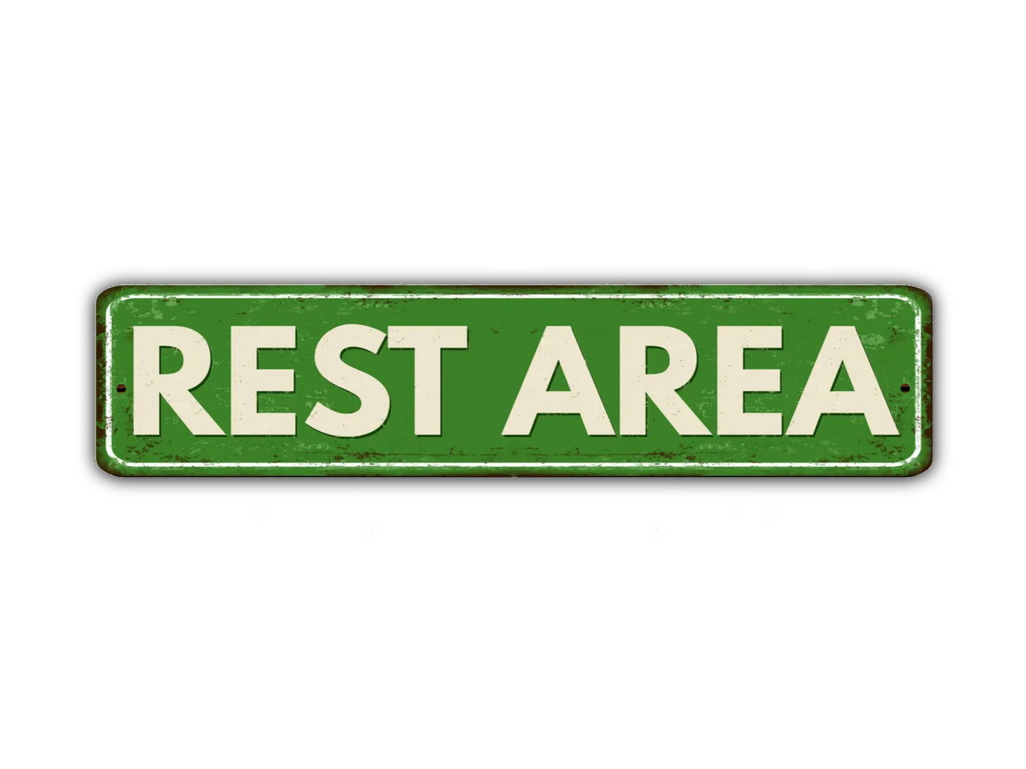 Rest Area Street Sign Truck Stop  Vintage Style