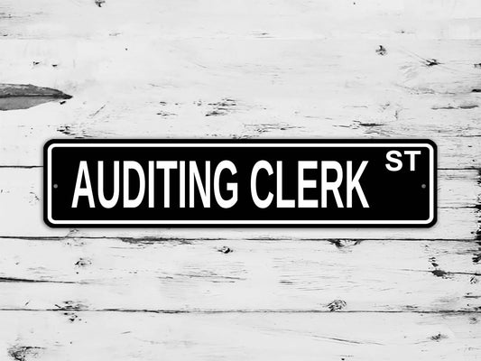 Auditing Clerk Street Sign
