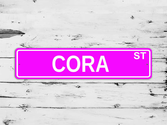 Cora Street Sign Personalized Custom Name Gift