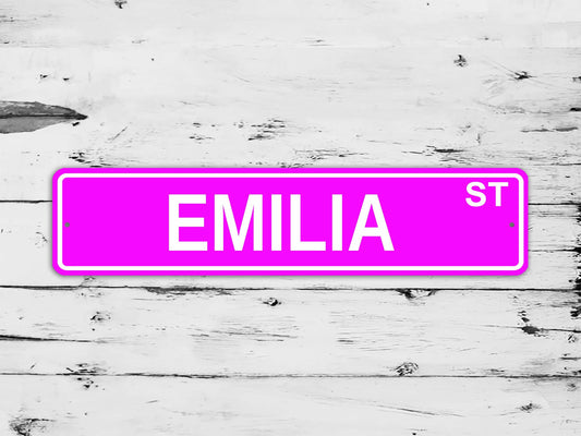 Emilia Street Sign Personalized Custom Name Gift