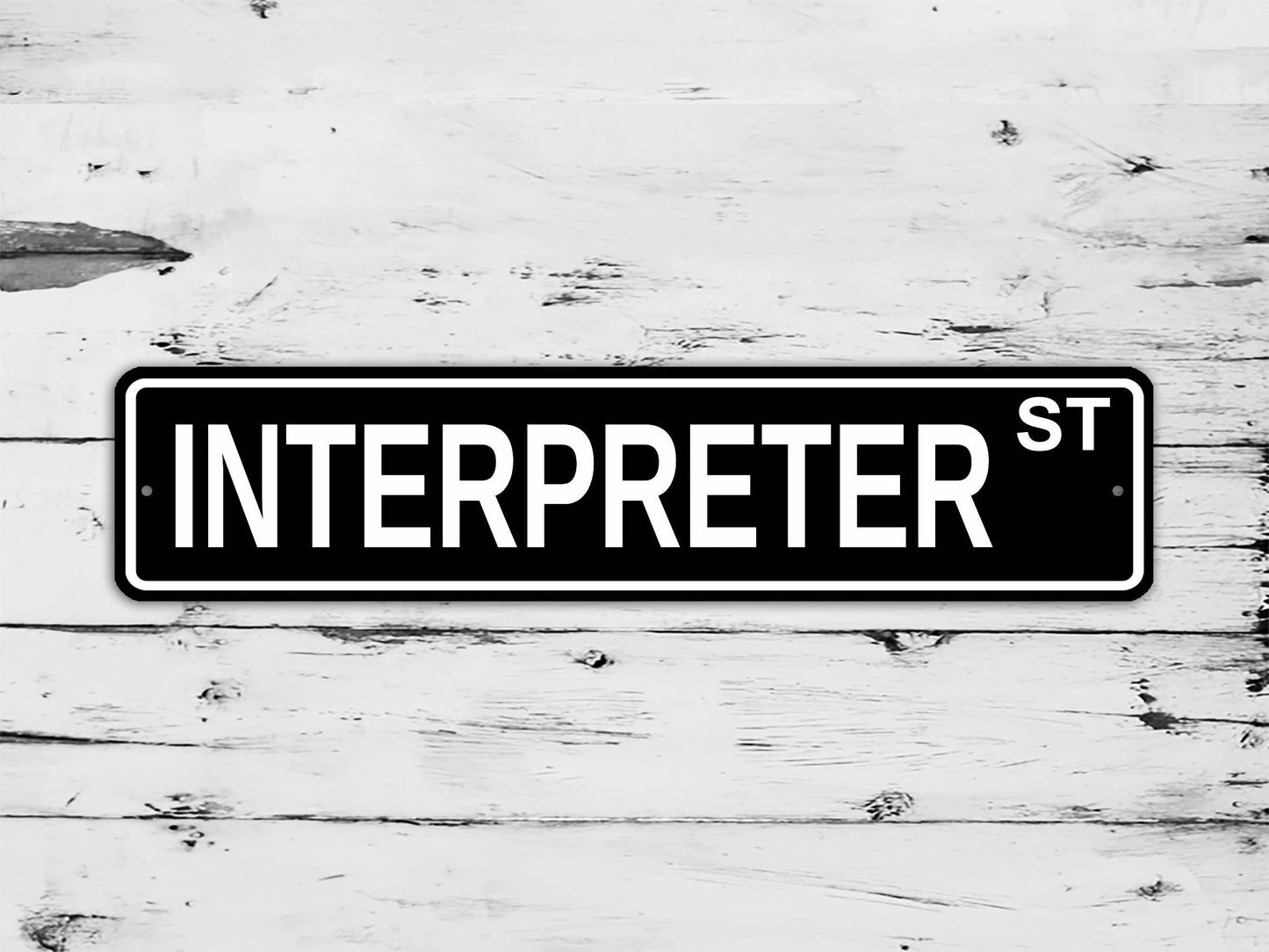 Interpreter Street Sign