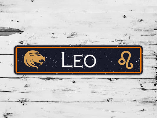 Leo Zodiac Metal Sign The Lion Astrology Aluminum Street Sign