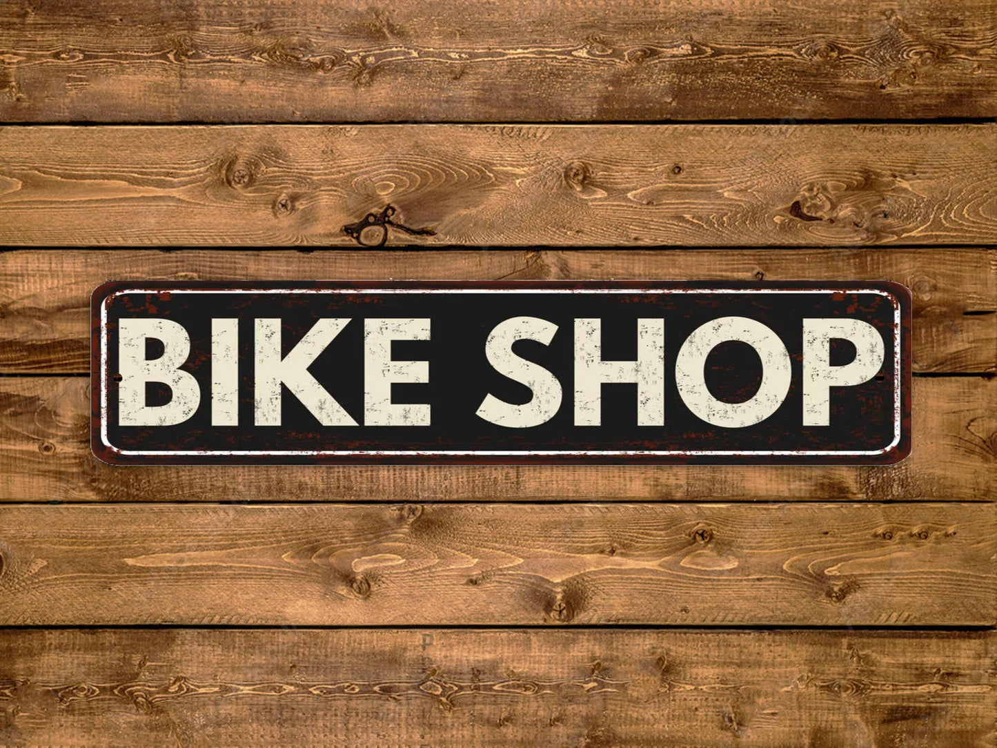 Bike Shop Street Sign Vintage Style