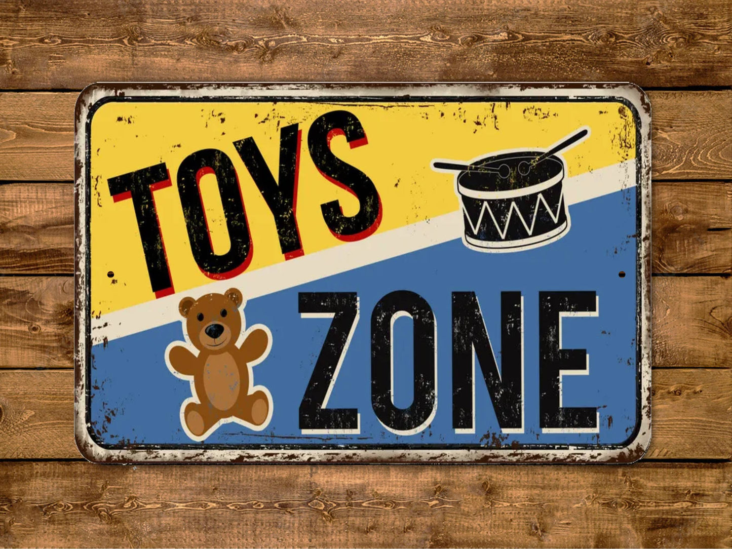 Toys Zone Sign Vintage Style