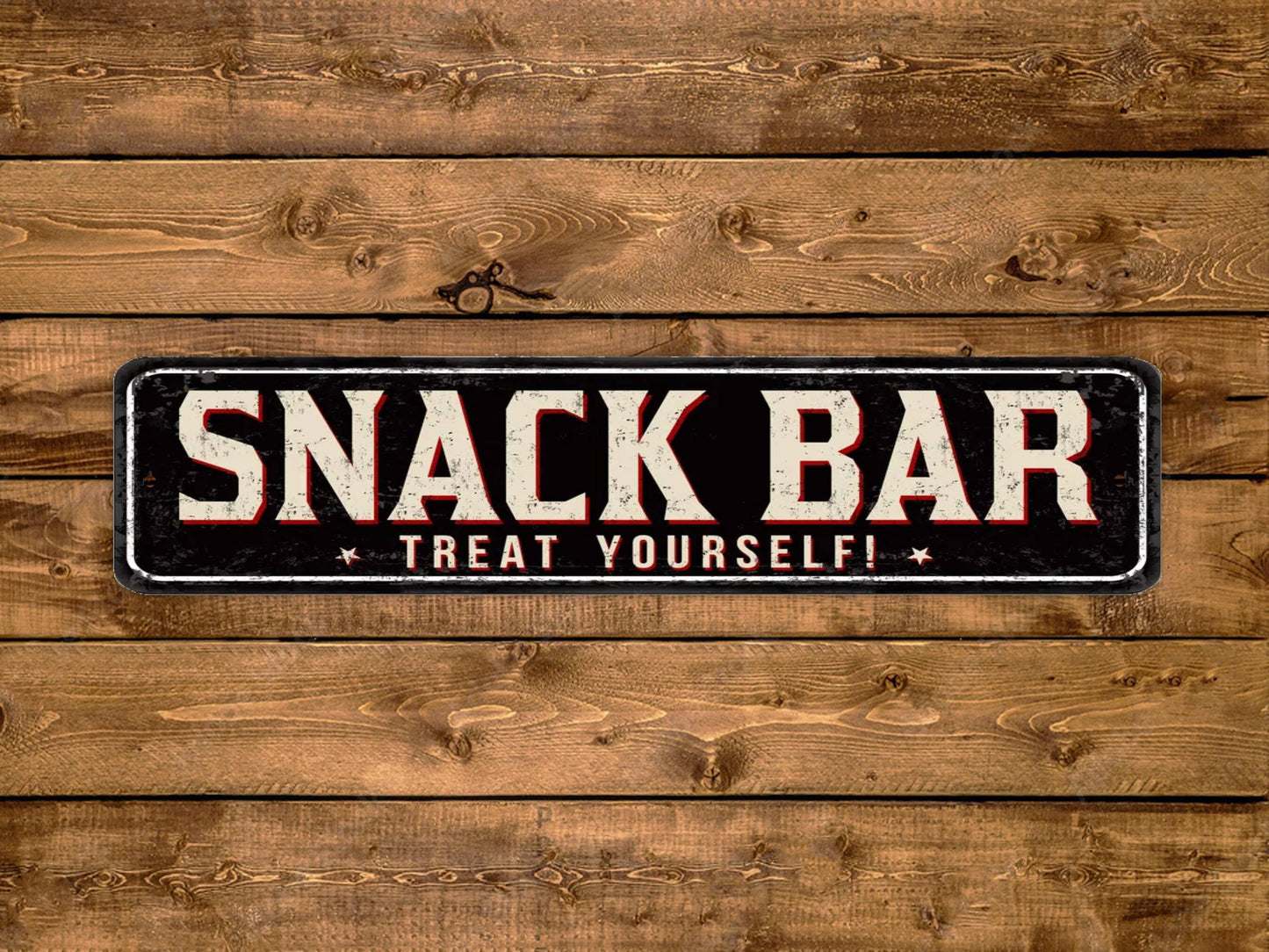 Snack Bar Street Sign Treat Yourself Vintage Style