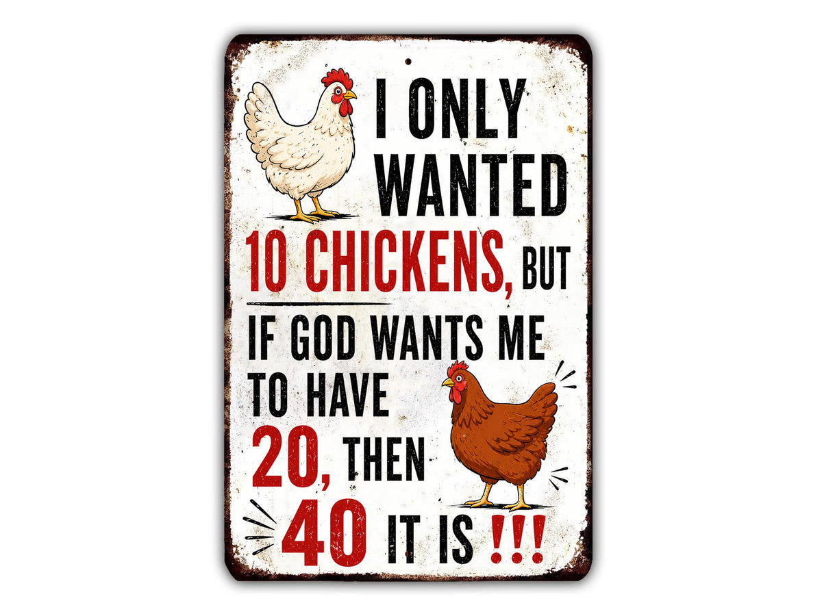 a sign with a humorous message about chickens.
