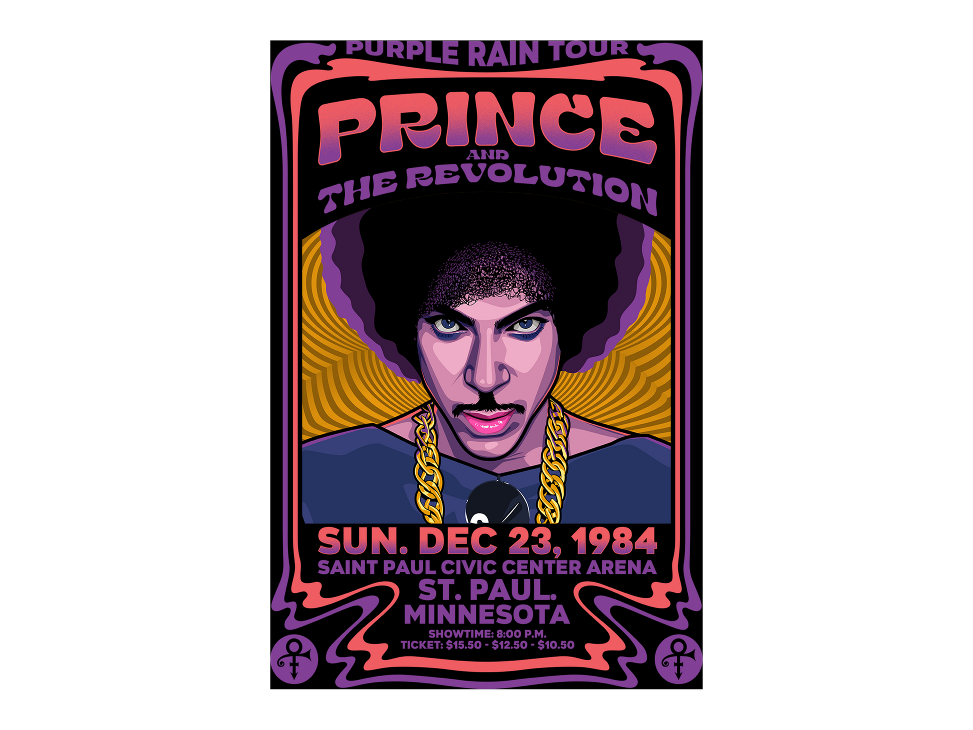 a concert poster for prince the revolution