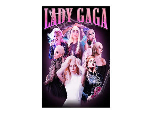 the poster for lady gaga shows a group of women