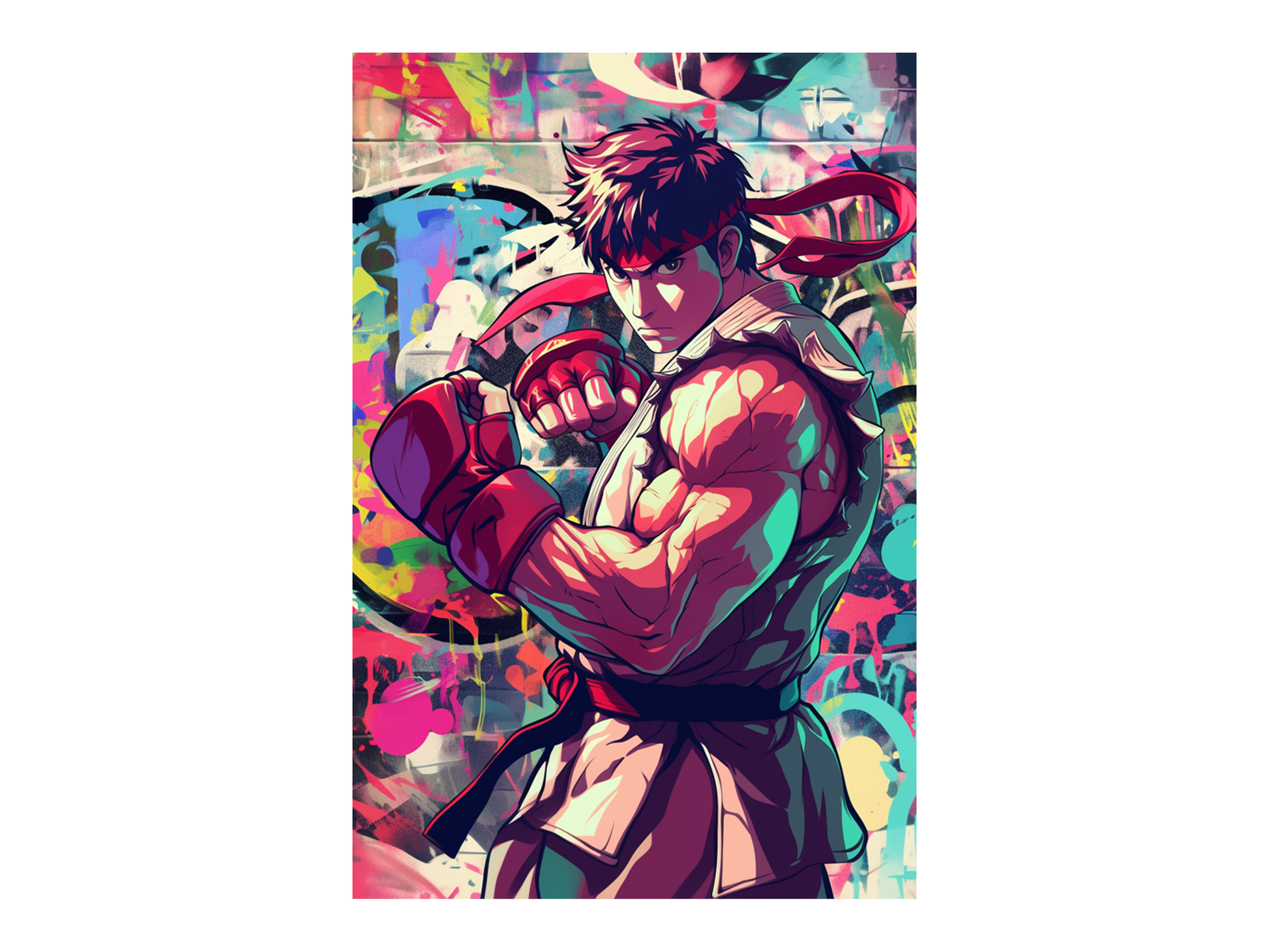 a digital painting of a man with a boxing glove