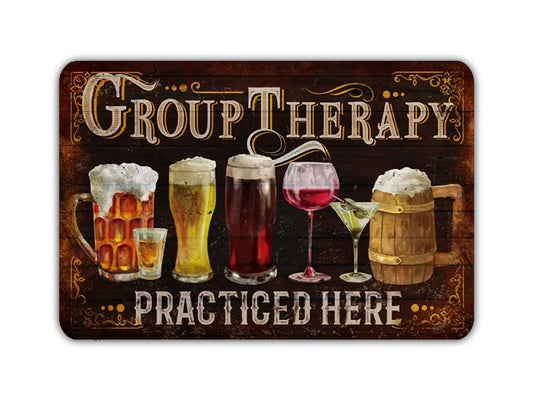 a sign that says group therapy practice here