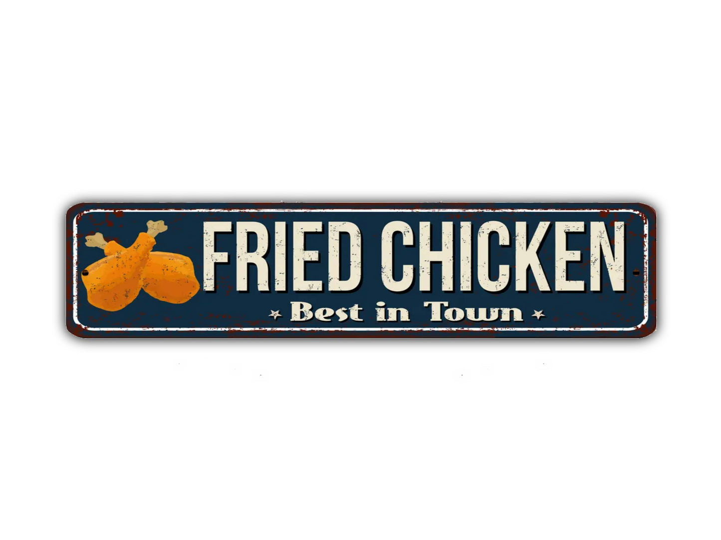 Fried Chicken Street Sign Vintage Style