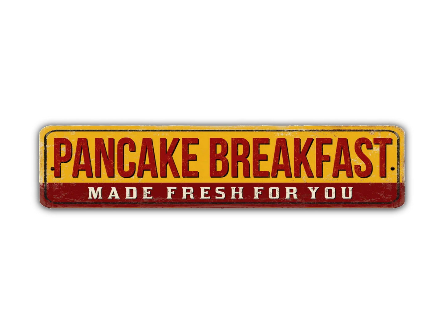 Pancake Breakfast Street Sign Made Fresh For You Vintage Style