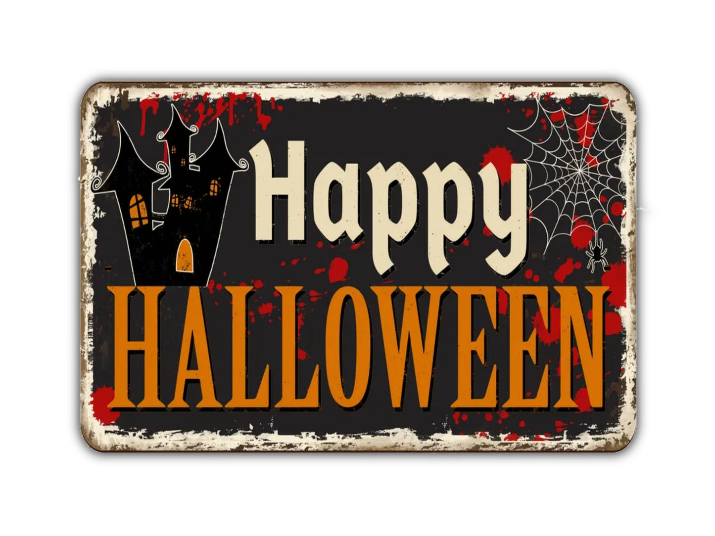 Happy Halloween Sign Trick Or Treat Candy Vintage Style