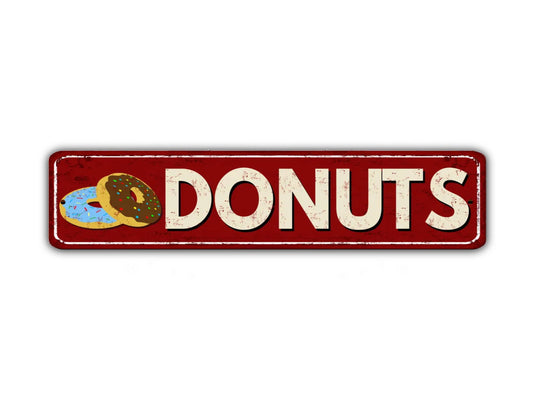 Donuts Street Sign Vintage Style