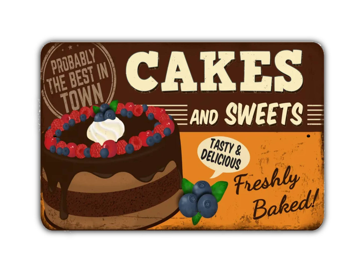 Cakes And Sweets Sign Vintage Style