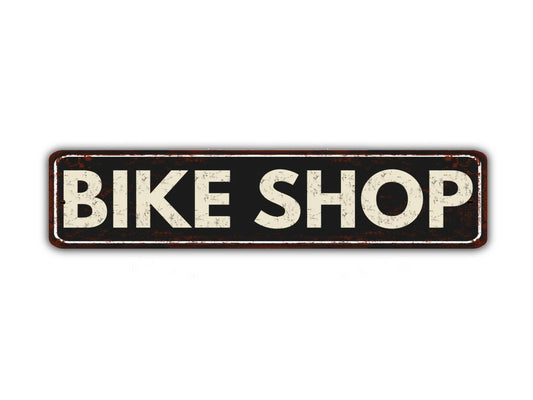 Bike Shop Street Sign Vintage Style