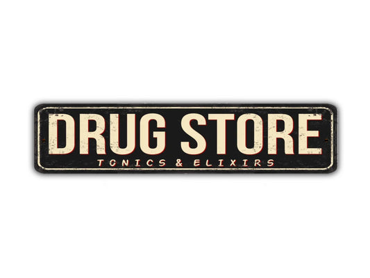 Drug Store Street Sign Vintage Style