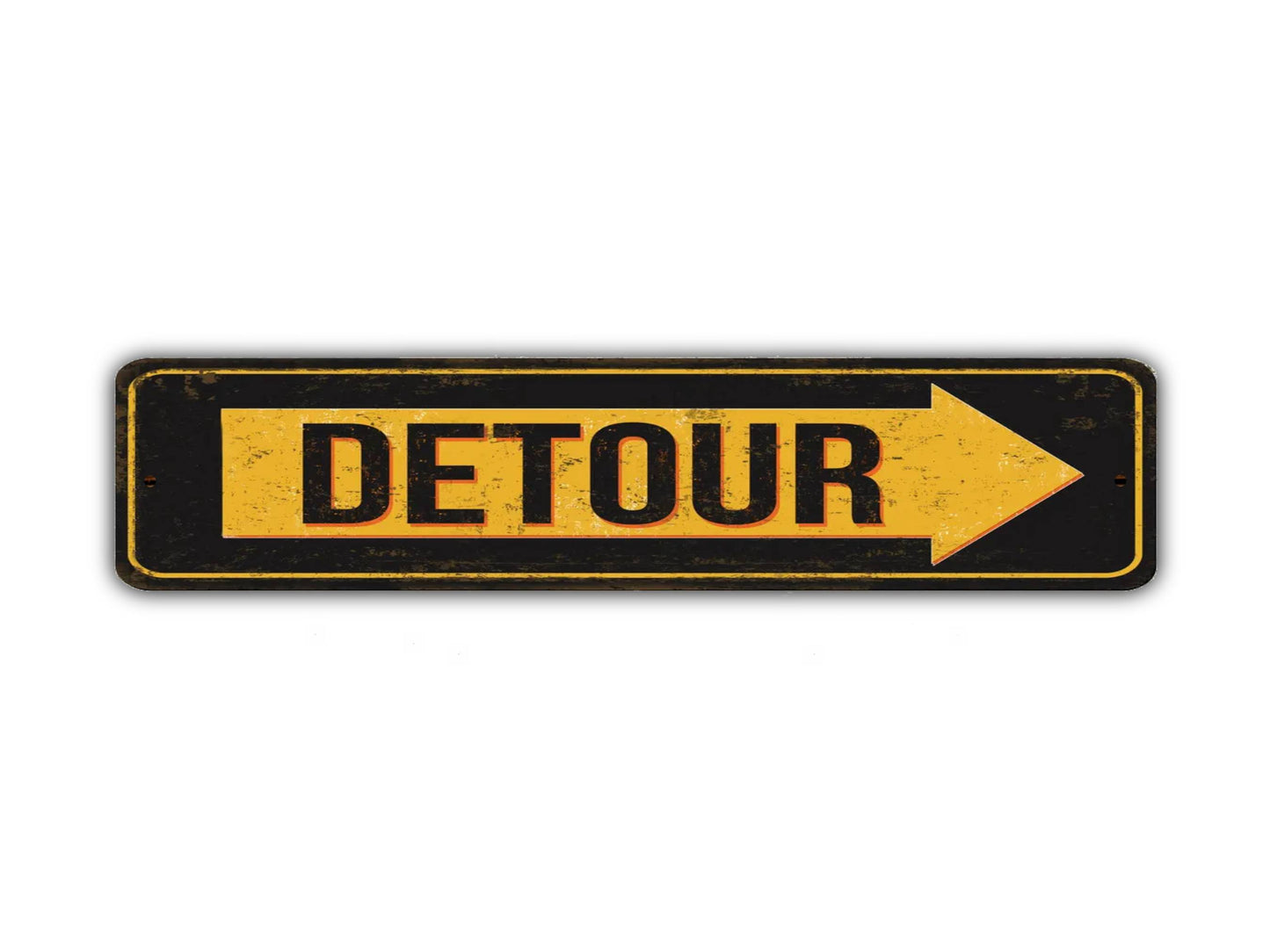 Detour Street Sign Vintage Style