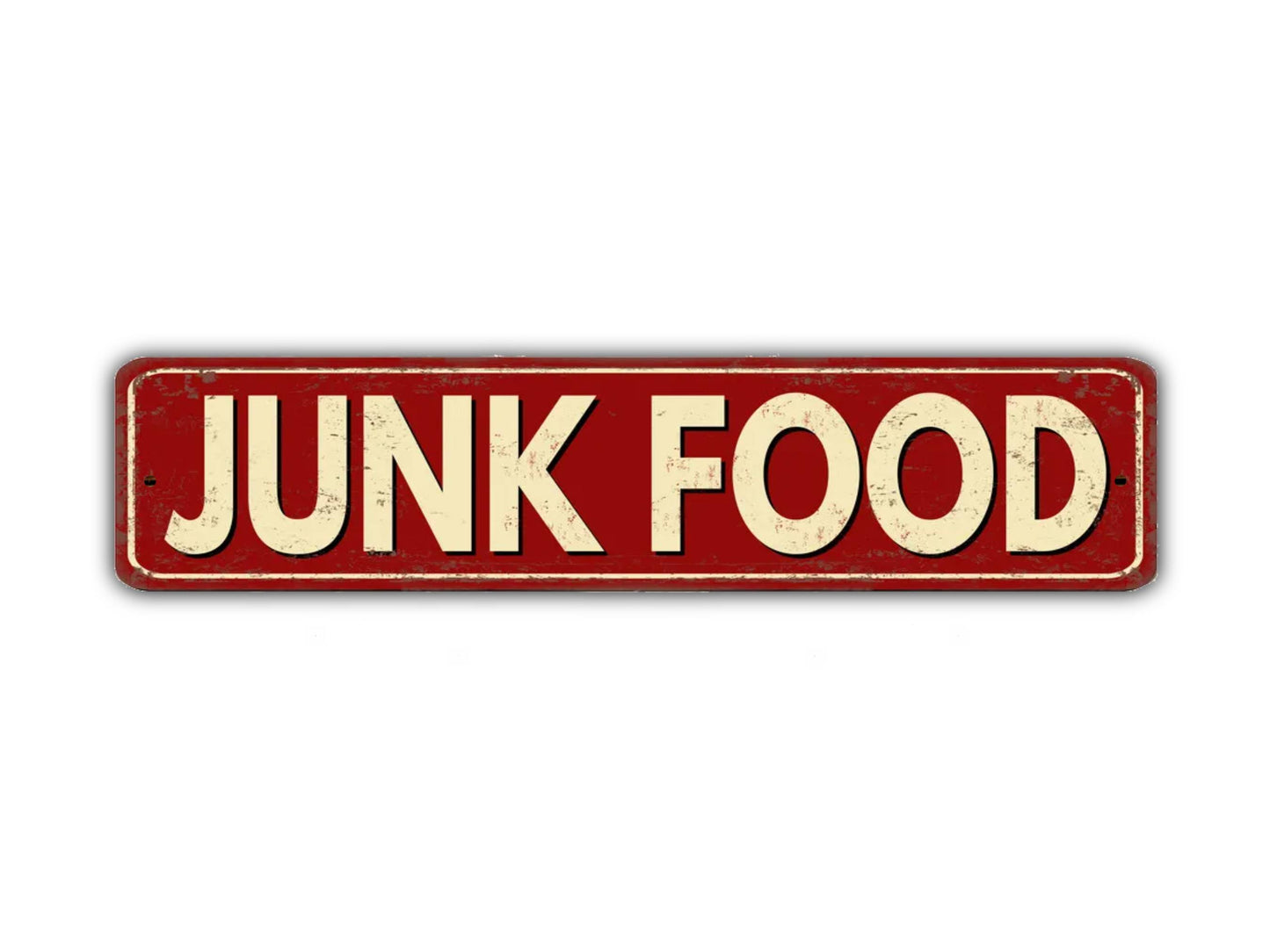 Junk Food Street Sign Vintage Style