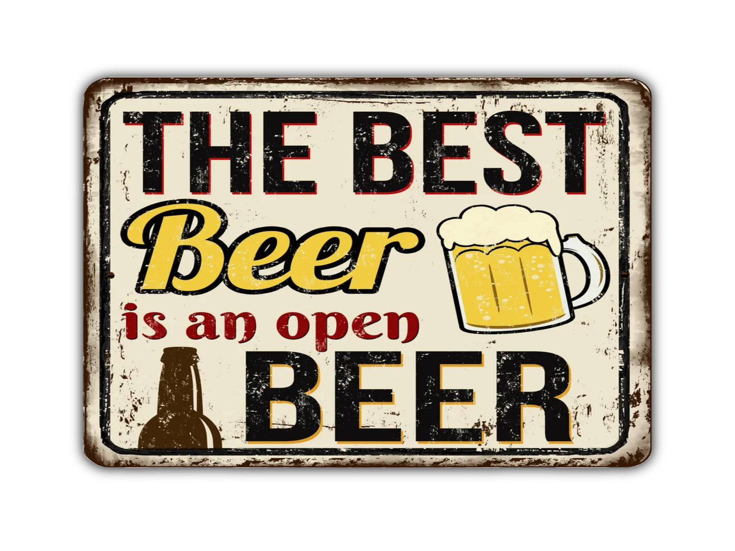 The Best Beer Is An Open Beer Sign Brewery Pub Bar Vintage Style