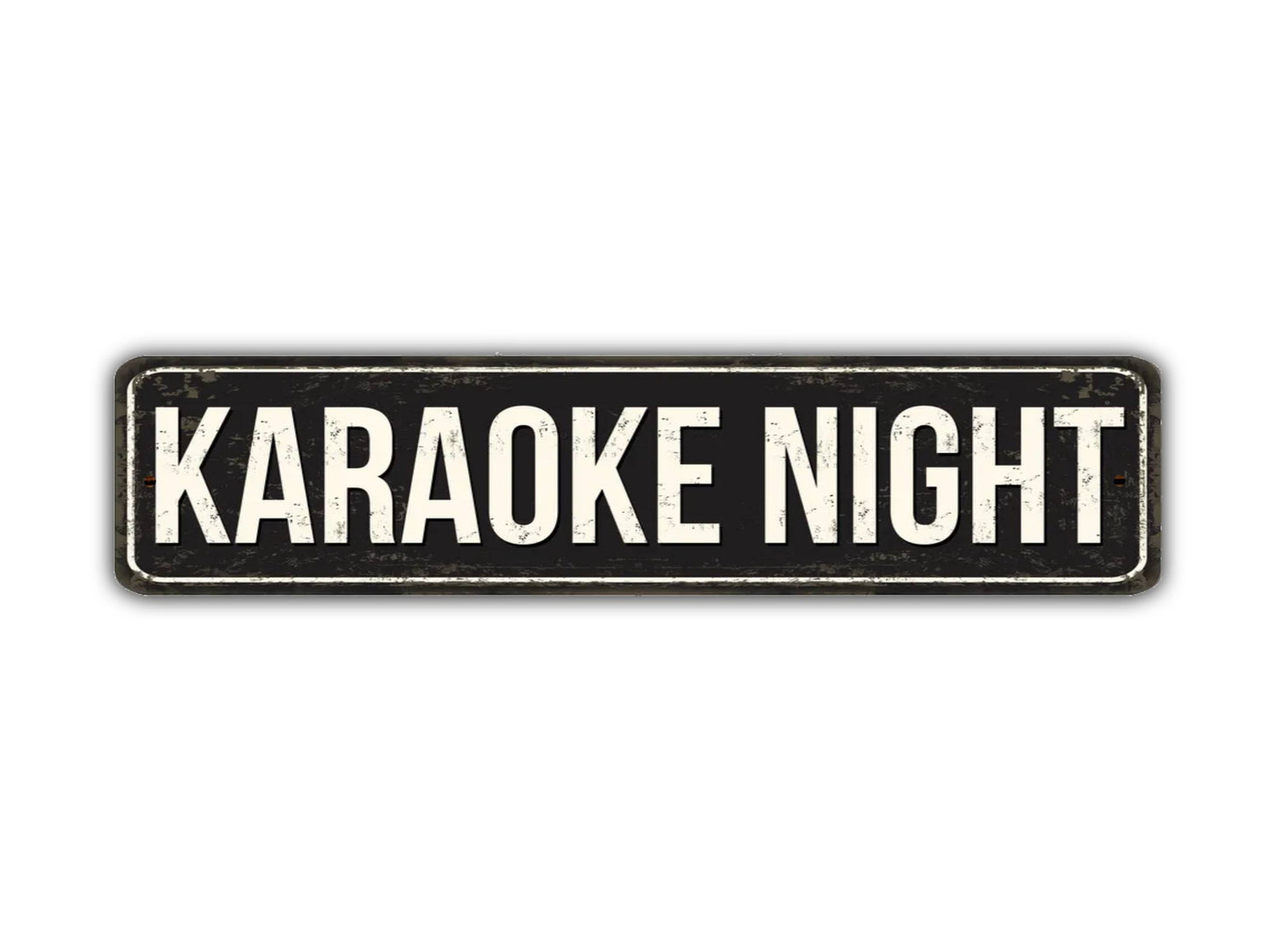 Karaoke Night Street Sign Singing Vintage Style