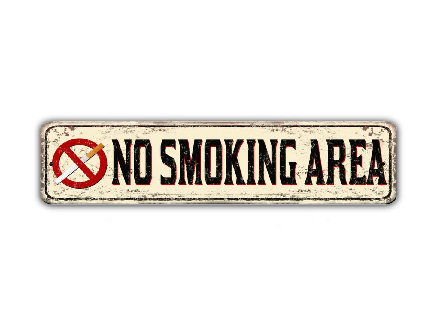 No Smoking Area Street Sign Vintage Style