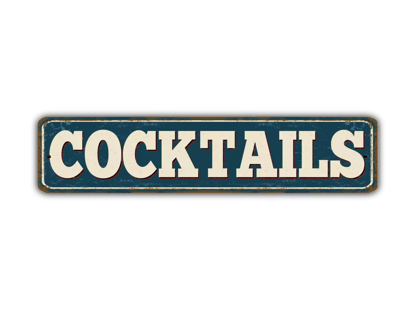 Cocktails Street Sign Vintage Style