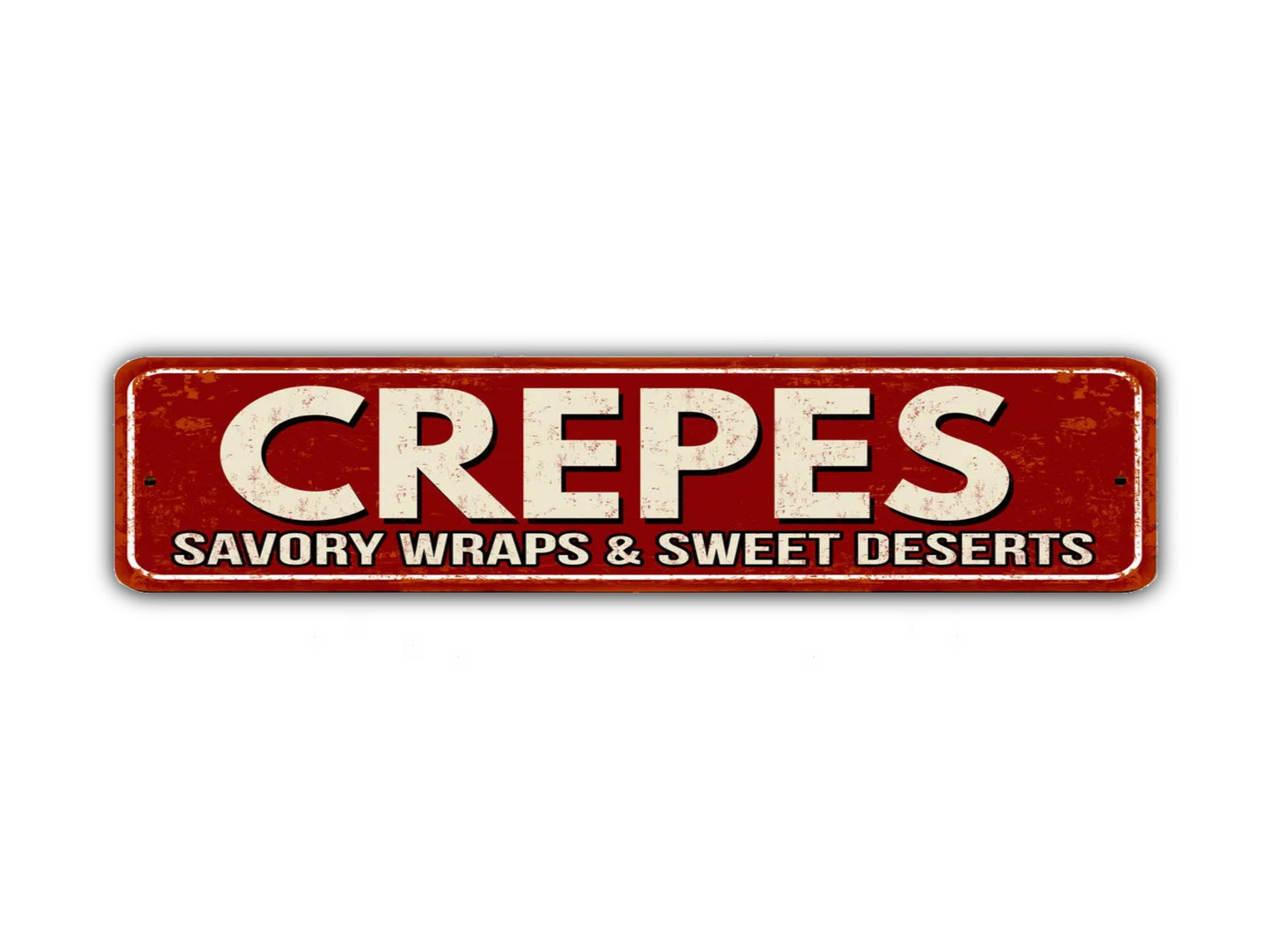 Crepes Street Sign Sweet And Savory Vintage Style