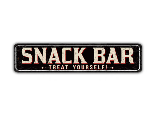 Snack Bar Street Sign Treat Yourself Vintage Style