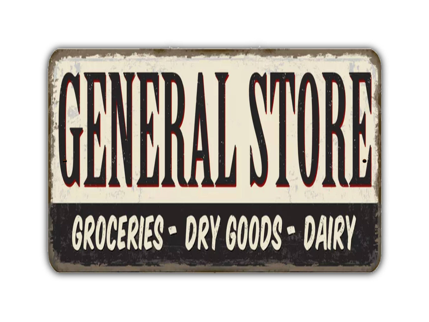 General Store Sign Groceries Dry Good Dairy Vintage Style