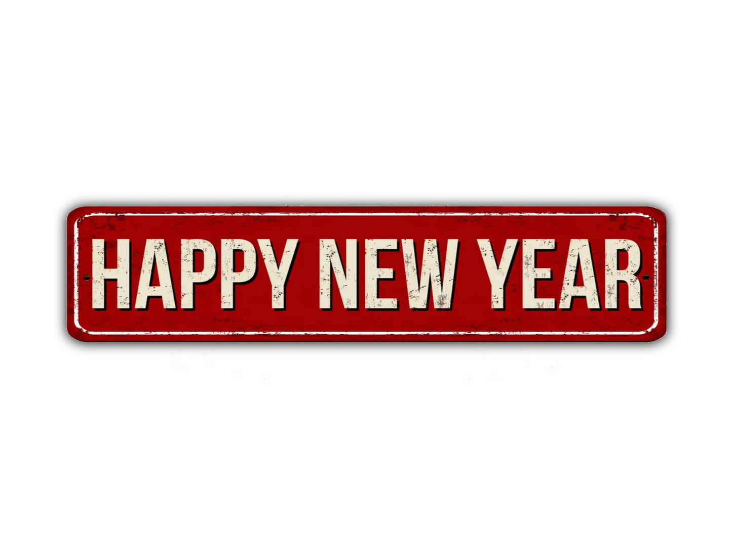 Happy New Year Street Sign Vintage Style