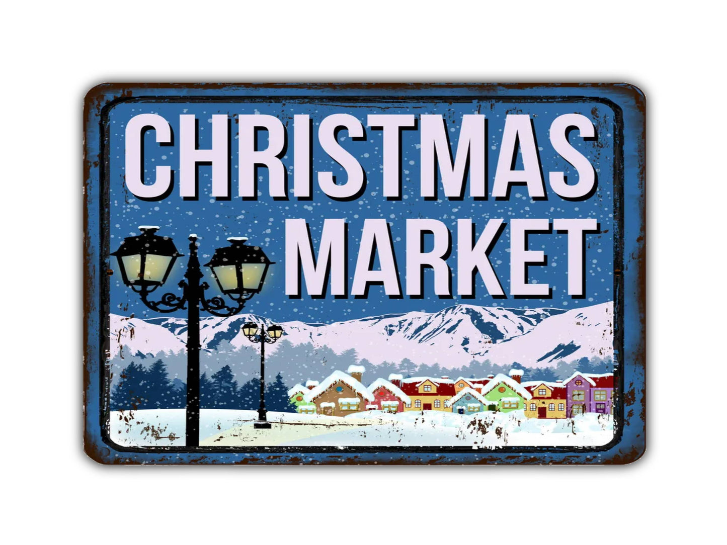 Christmas Market Sign Vintage Style