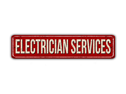 Electrician Services Street Sign Vintage Style