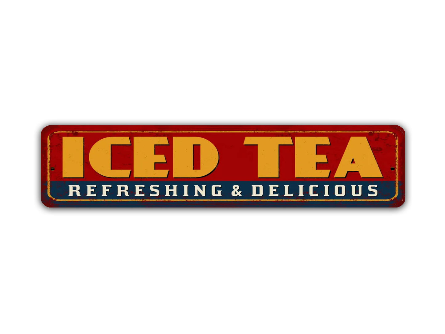 Iced Tea Street Sign Refreshing And Delicious Vintage Style