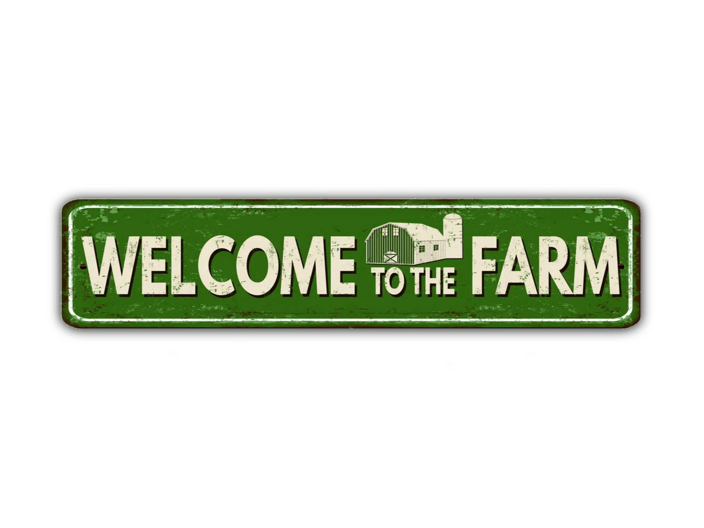 Welcome To The Farm Street Sign Barn Yard Land Cows Vintage Style