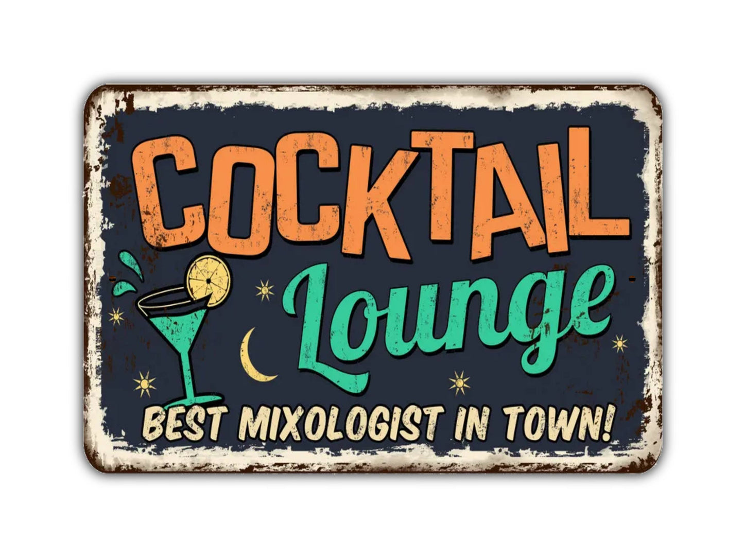 Cocktail Lounge Mixologist Sign Vintage Style