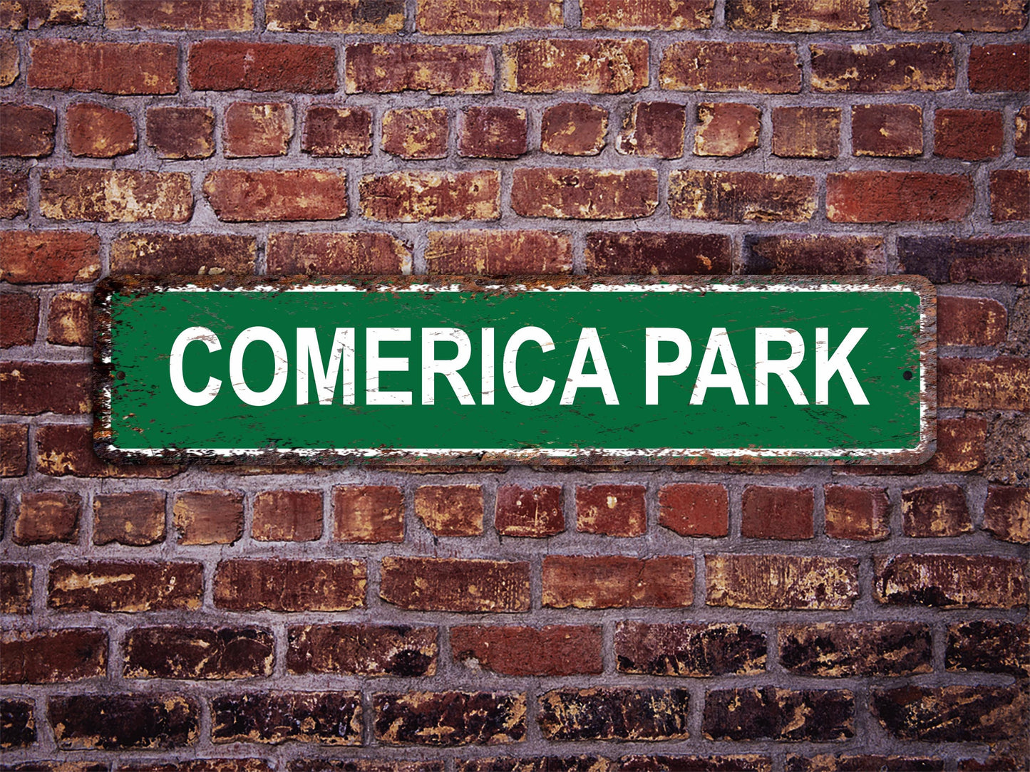 Comerica Park Street Sign Detroit Tigers Baseball Road