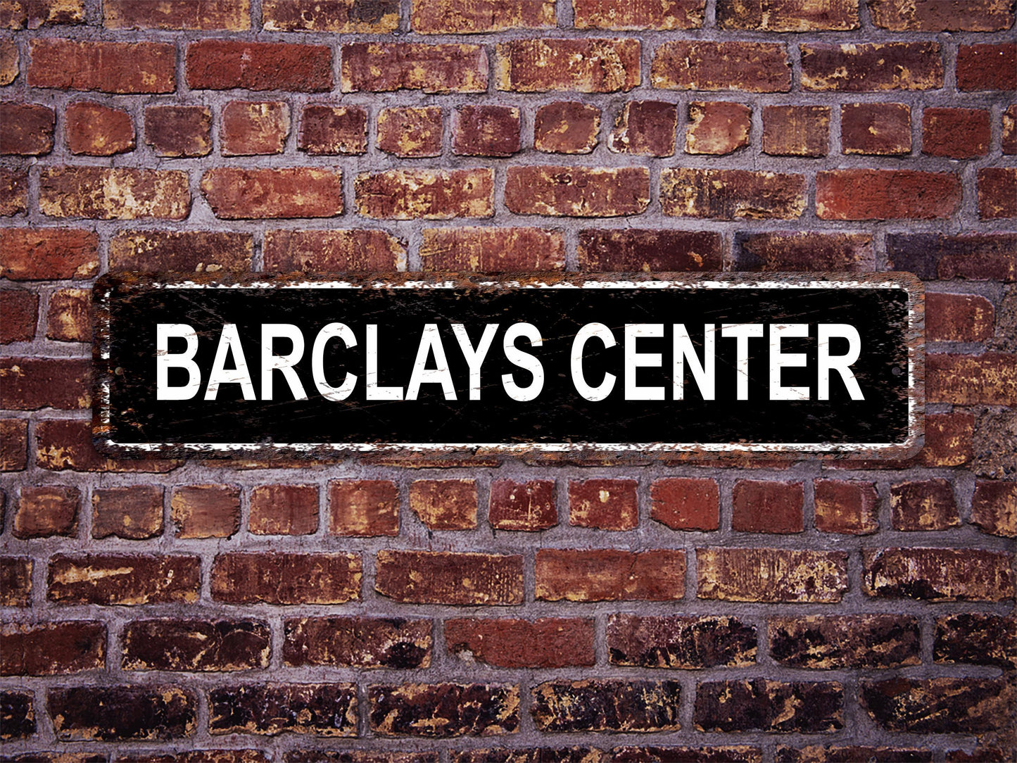 Barclays Center Street Sign Brooklyn Nets Basketball