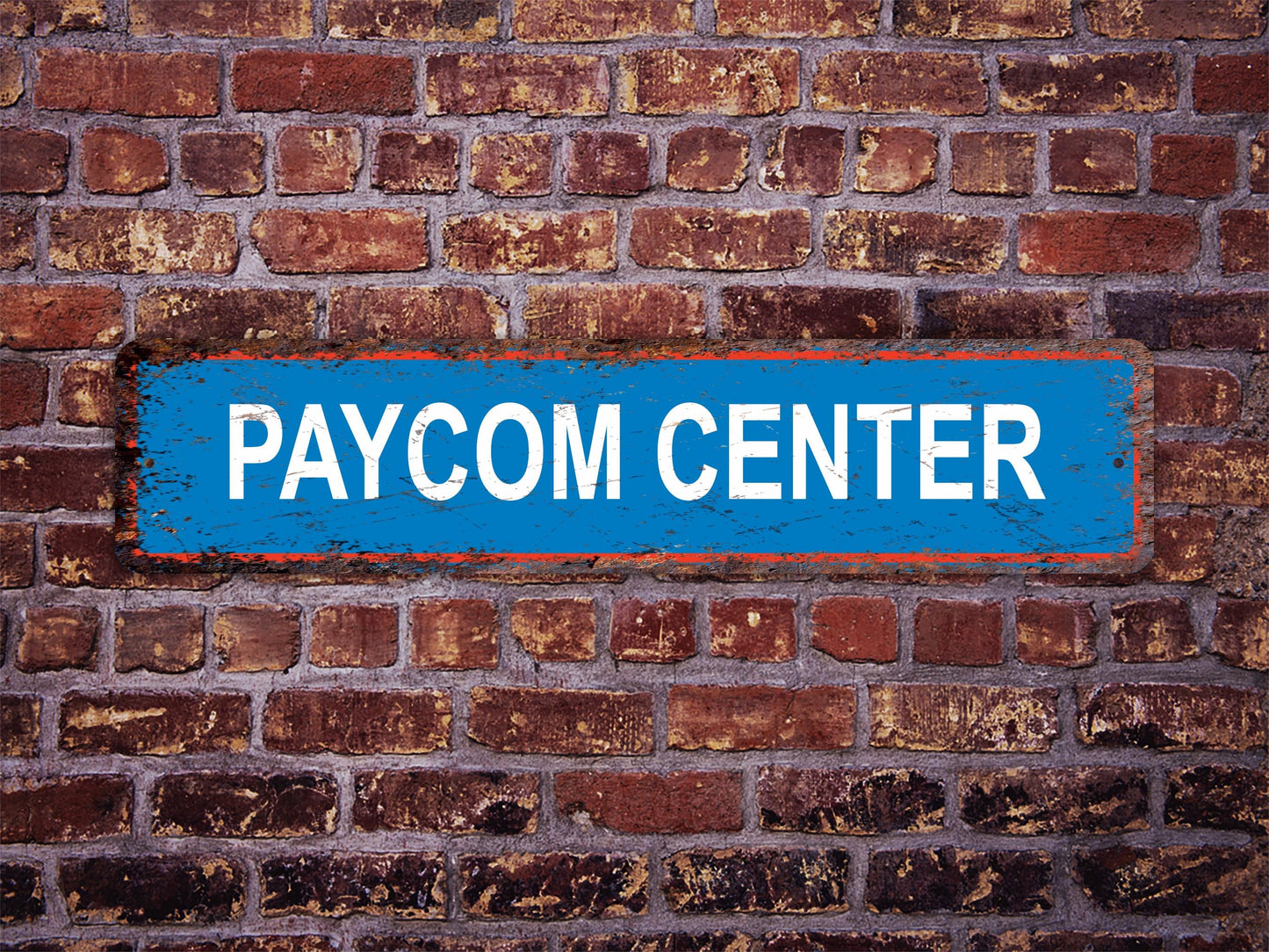 Paycom Center Street Sign Oklahoma City Thunder Basketball