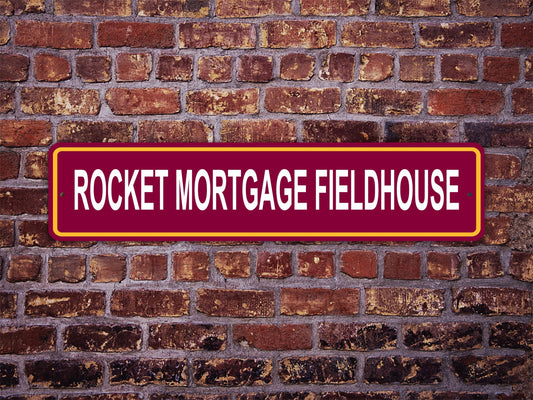 Rocket Mortgage FieldHouse Street Sign Cleveland Cavaliers Basketball