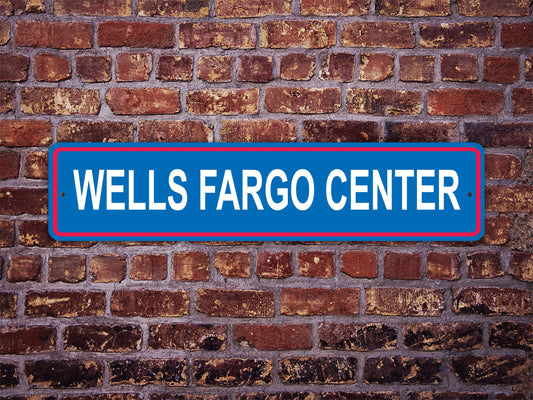 Wells Fargo Center Street Sign Philadelphia 76ers Basketball