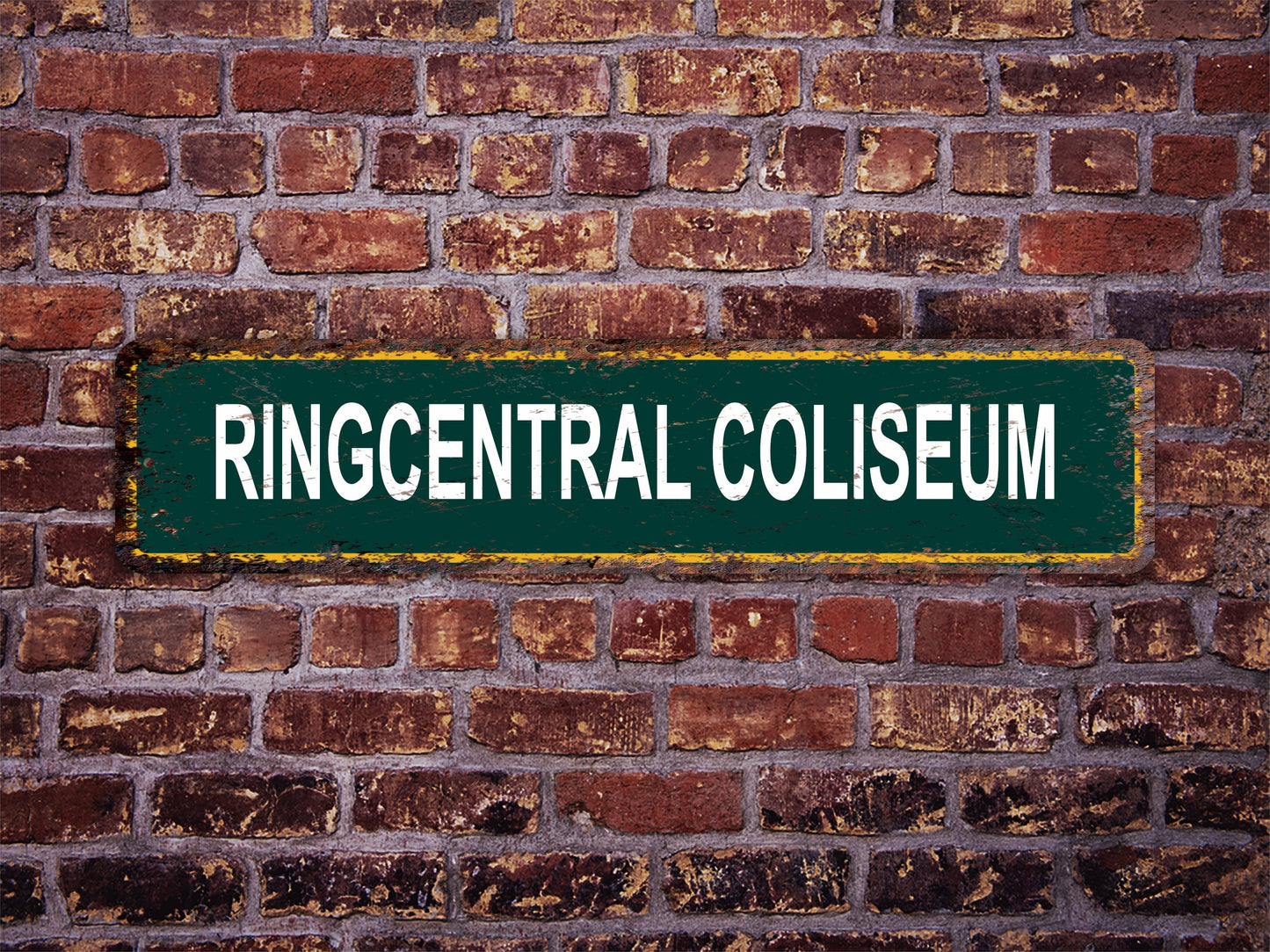 RingCentral Coliseum Street Sign Oakland Athletics Baseball Road