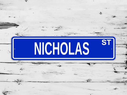 Nicholas Street Sign Personalized Custom Name Gift